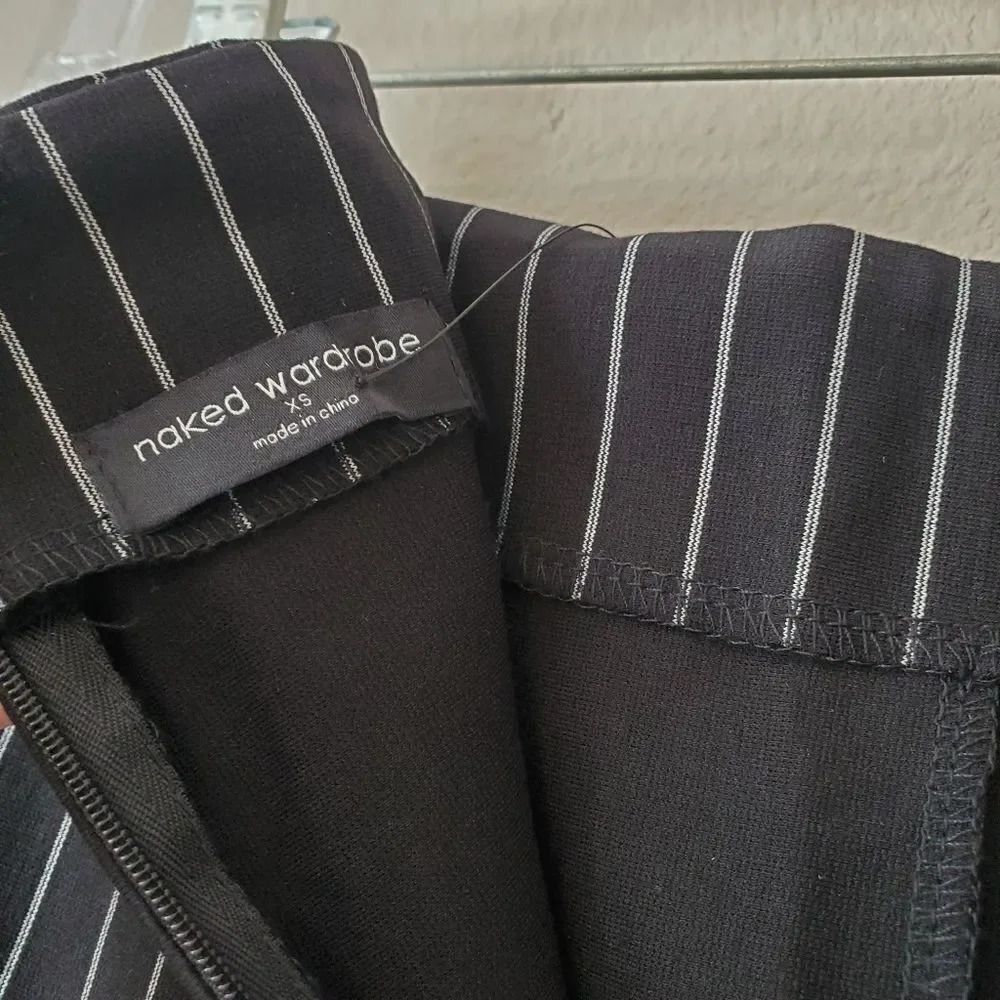 Naked Wardrobe The Pinstripe Cigarette Pants in Black - Picture 13 of 13